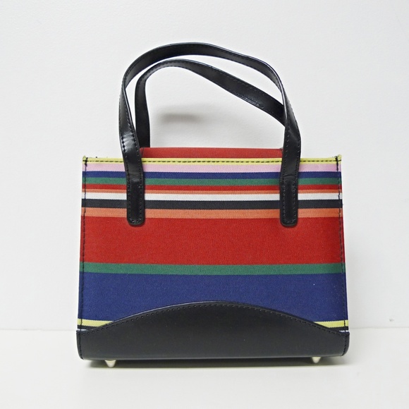 multi-color stripe double handle mini bag - Picture 4 of 7